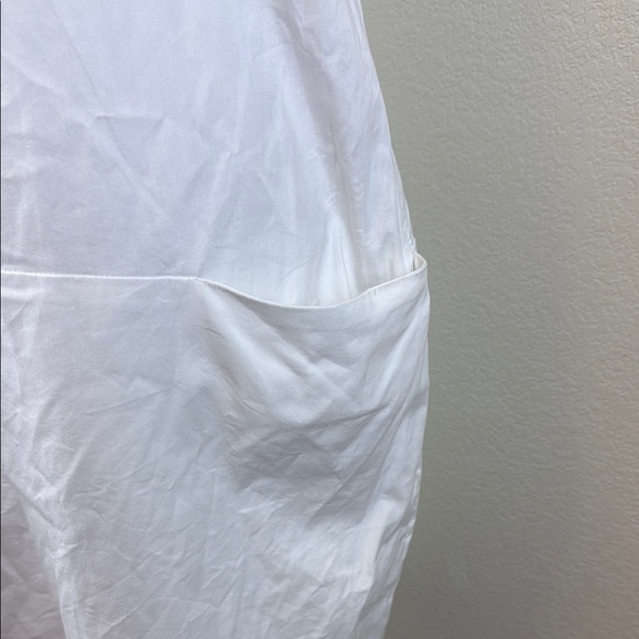 Penny Black by MaxMara Cotton White Short Sleeve Dress with Pockets Size 10 - Picture 4 of 11